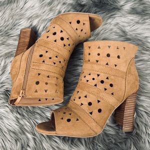 Torrid Open/Peep Toe Light Brown Booties